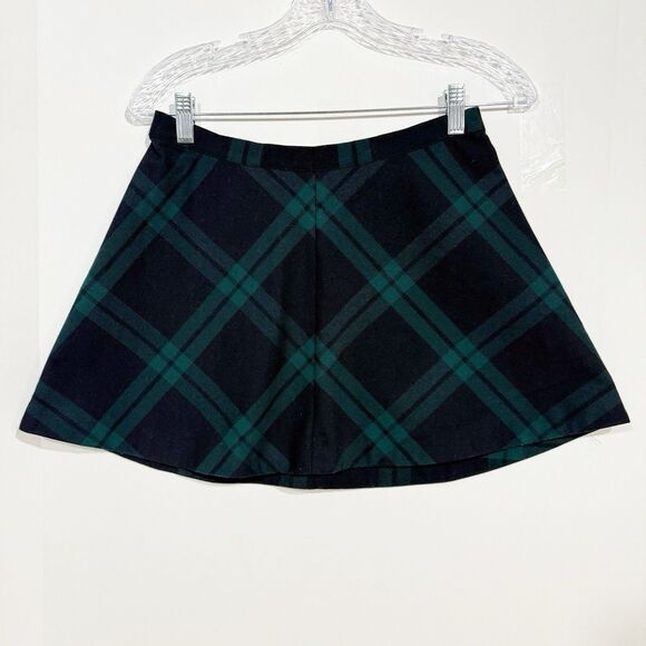 Silence + Noise UO Cher  Green Plaid Mini Skirt~Size 6/ Small - Picture 2 of 16